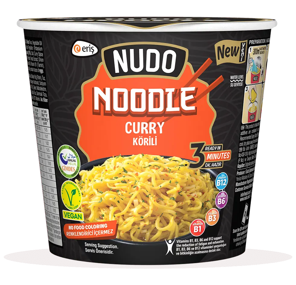NUDO curry cup noodle package